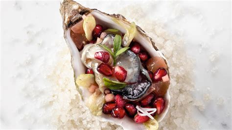 Poached Oysters With Pomegranate Sauce Vierge Recipe Complete France