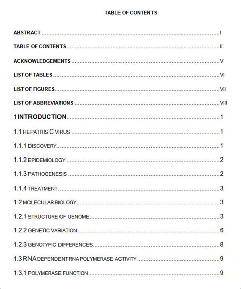 Contents Page Word Template Business Design Layout Templates