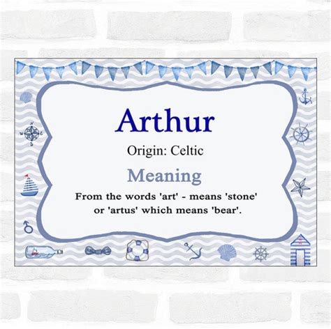Arthur Name Meaning Nautical Certificate The Card Zoo