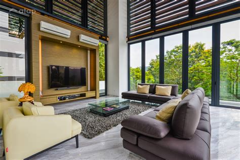 Asian Zen Living Room Bungalow Design Ideas And Photos