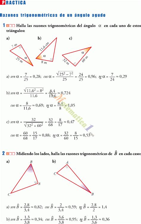 Ejercicios Resueltos Trigonometria Tablas Funciones Trigonometricas