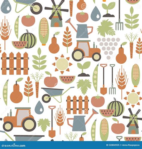 Agriculture Pattern Stock Vector Illustration Of Fruit 32804935
