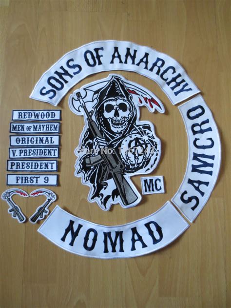 Nomad Sons Of Anarchy Broderie Twill Biker Jacket Correctifs Pour