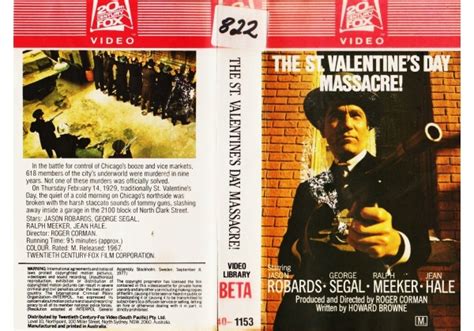The St Valentines Day Massacre 1967 On 20th Century Fox Australia Betamax Vhs Videotape