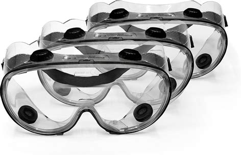 safety goggles over glasses 3 pack eye protection clear goggles anti fog men and