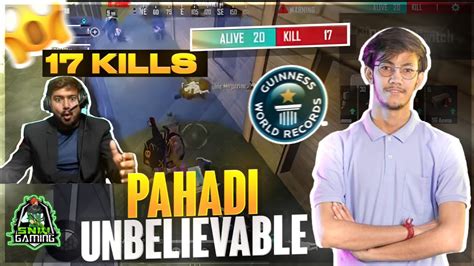 Pahadi Gaming 17 Kills In Tournament New World Record Rocky Bhai