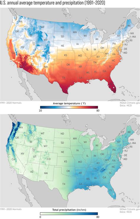 New Maps Of Annual Average Temperature And Precipitation From The U S Climate Normals NOAA