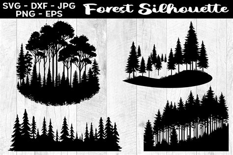 Forest Silhouettes Svg Eps Png Graphic By Aleksa Popovic · Creative Fabrica