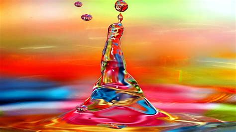 Hd Wallpaper Water Light Bulb Waterdrop Drops Energy Colors