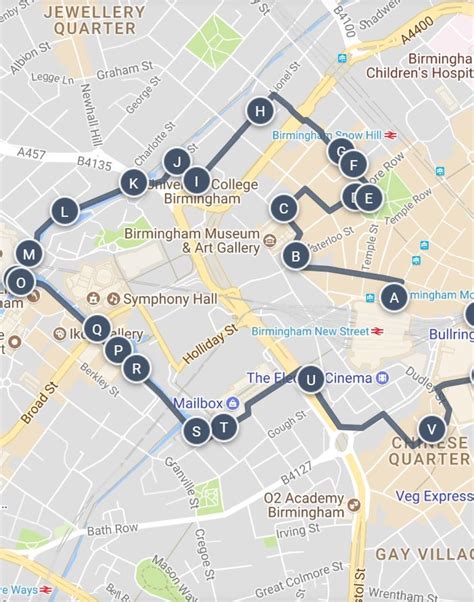 Birmingham Uk A Sightseeing Walking Tour Map With Surprises At Every