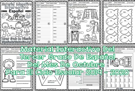 Material interactivo del tercer grado de español del mes de octubre