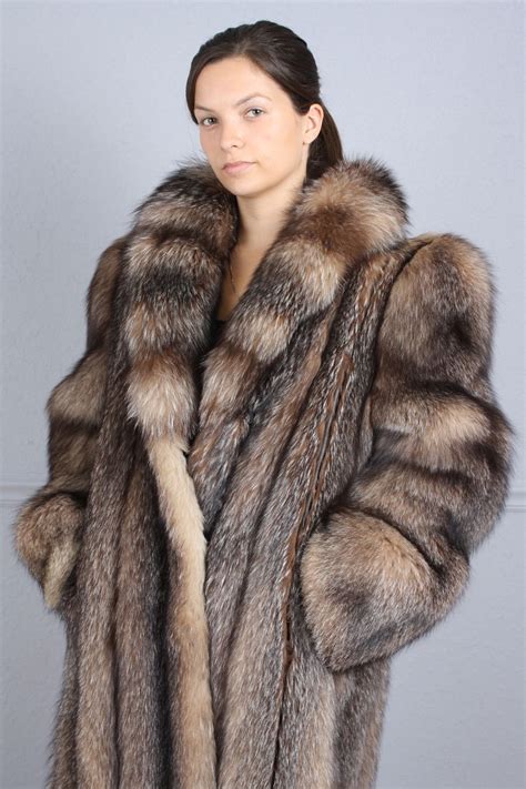 Extra Long Crystal Fox Fur Coat Pixels Fur Coats Women Fox Coat Fur Coat
