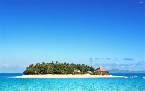 Clear Sky Over A Resort On A Fiji Island Wallpaper Beach Wallpapers