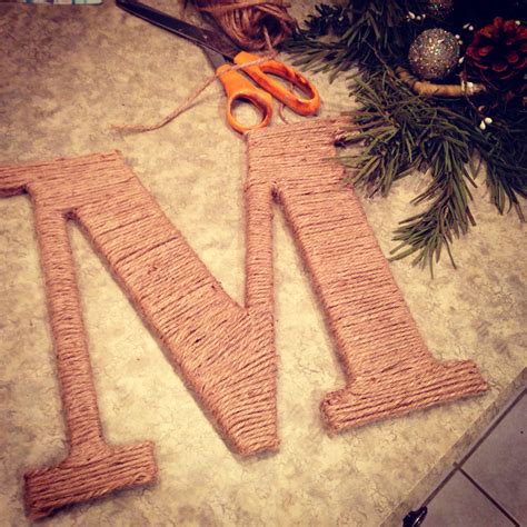 Wooden Letters Wrapped In Jute Christmas Crafts Wooden Letters Crafts