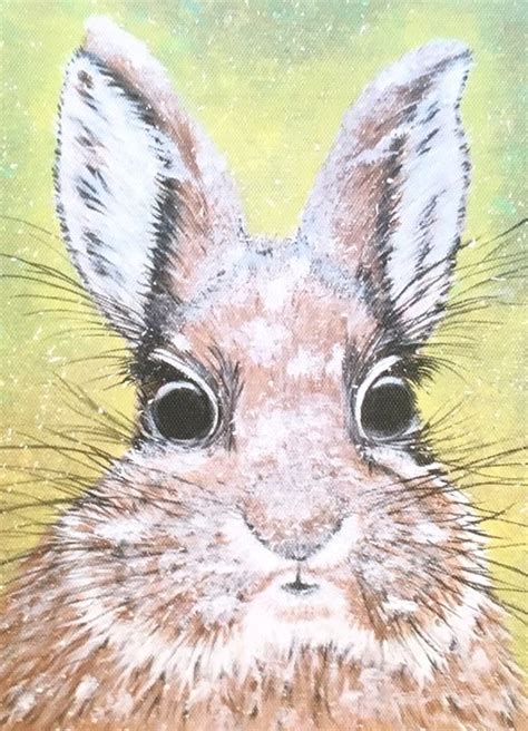 Acrylic Painting Of Snowy Rabbit Creative Art By Mimi Paintings