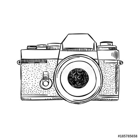 Hand Drawn Vintage Camera Illustration Sketched Photography Equipment