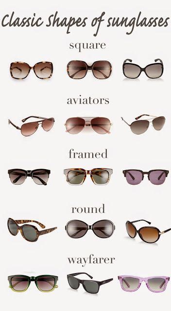 Classic Shapes Of Sunglasses Sunglasses Types Of Sunglasses Eyeglasses For Women