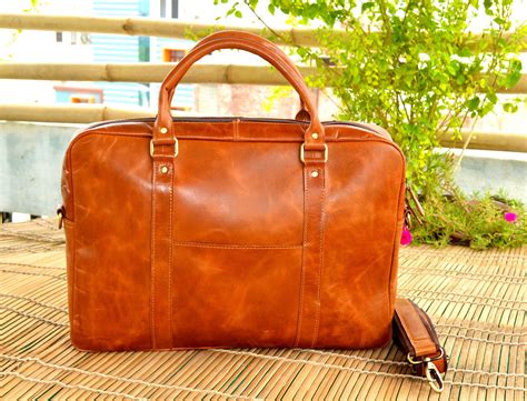 Personalized Genuine Leather Messenger Bag Laptop Bag Shoulder Etsy