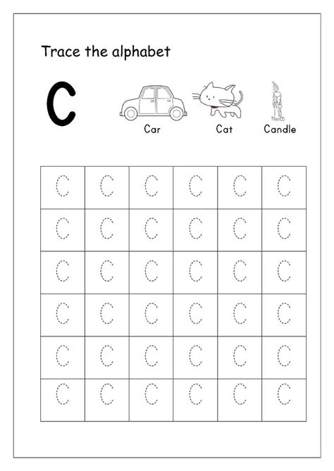 Trace The Letter C Worksheets Printable 101 Activity Alphabet
