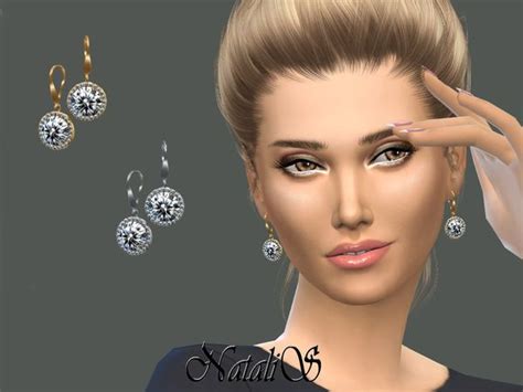 Stunning Halo Diamond Drop Earrings For Your Sims