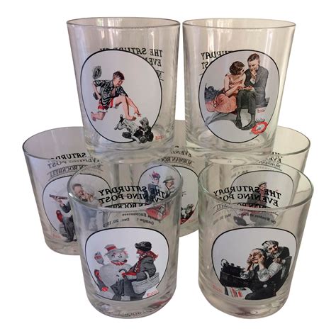 Norman Rockwell Glassware Collection The Saturday Evening Post 1910s1920s Set Popular