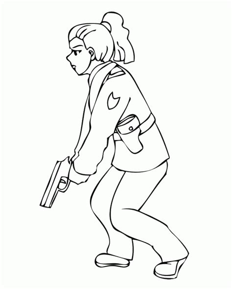 Police Woman Coloring Pages Coloring Home