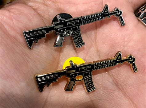 Two Pack Anti Gun Pin Hard Enamel Gun Control Pin Ar 15 Etsy