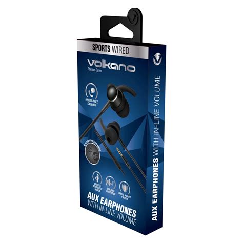 Buy Volkano Titanium Series Aux Earphone Black Shumata Online Store