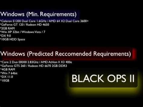 Learn in a minute what pc you need to run and to play call of duty: Call of Duty Black Ops 2: System Requirements - YouTube