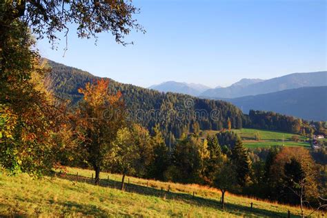 The Gentle Light Of An Autumn Morning Over The Austrian Alps Stock