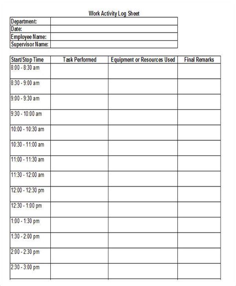 Time Log Sheet Template Schedule Template Timesheet Template Templates