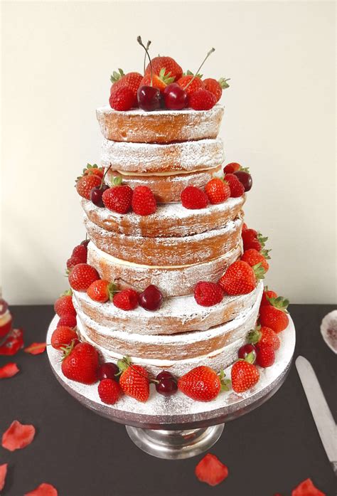 Naked Victoria Sponge Wedding Cake The Cakery Leamington Spa