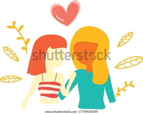 illustration two lesbian girlfriendwomenlovevectoron white background stock vector royalty free
