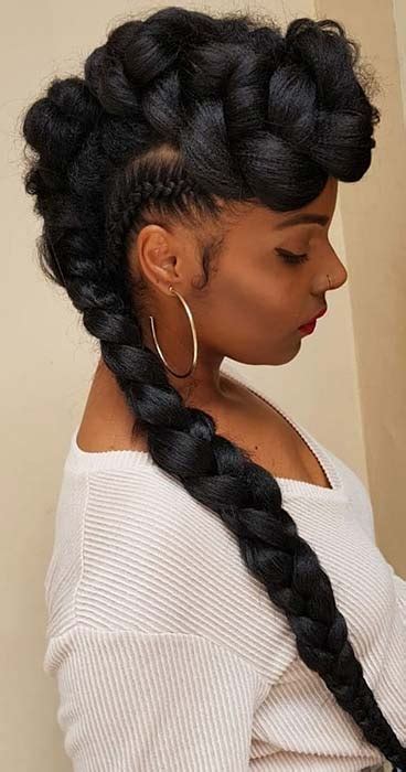 ‍ baylee tested it out for me at gymnastics (before lockdown) and i'm happy to report not 1 hair out of place. 23 Mohawk Braid Styles That Will Get You Noticed | StayGlam
