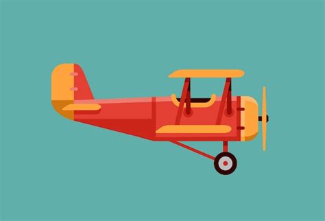 Premium Vector Vintage Airplane Vector Illustration In Flat Style