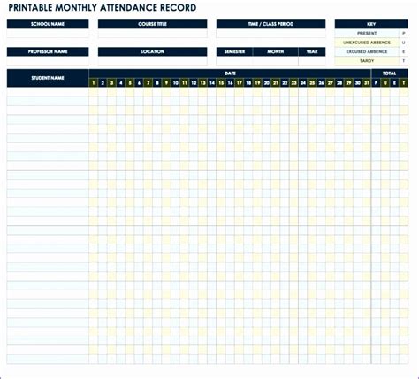 6 Monthly Attendance Sheet Template Excel Excel Templates Excel