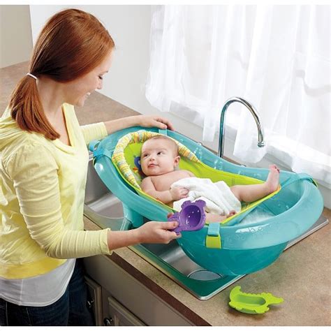 Safely bathe your little one in a baby bath tub or baby bath seat in the comfort of your kitchen sink if a bathtub is not available. Fisher-Price Baby Bath Tub Ocean Blue : Target
