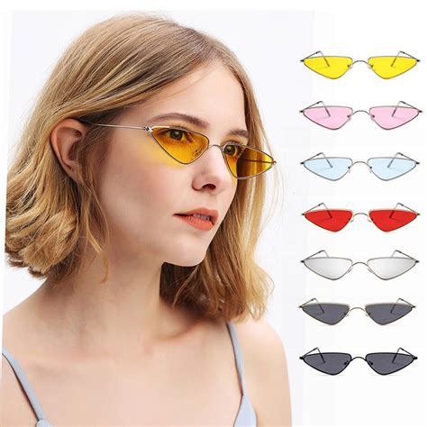 buy fashion triangle cat eye frame retro metal sunglasses at affordable prices — free shipping