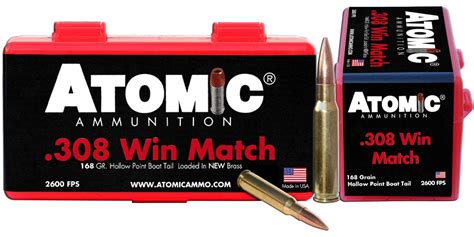 Atomic 00426 Rifle 308 Win 168 Gr Hollow Point Boat Tail Hpbt 50 Bx