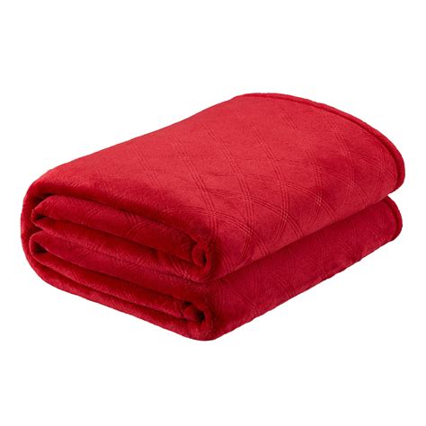 Mainstays Red Fleece Plush Throw Blanket 50 In X 60 In