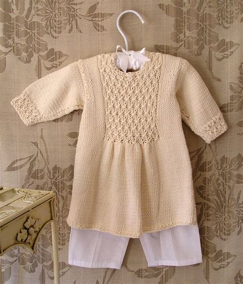 Knitting Pattern Baby Girls Dress With Smocked Panel Yoke