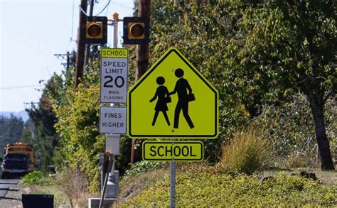 School Zone Signs In Effect And Enforceable