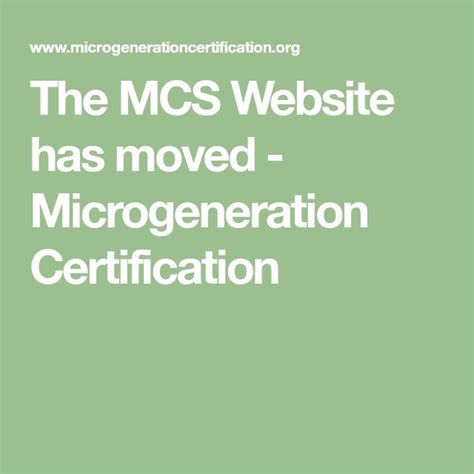 The Mcs Website Has Moved Microgeneration Certification Mcs Energy