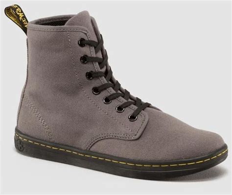 Dr Martens Shoreditch 7 Eye Boot Dark Grey Canvas Boots Leather