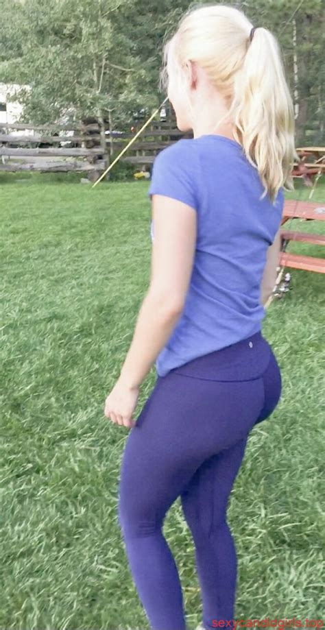 Blonde Teen In Yoga Pants With Big Booty Countryside