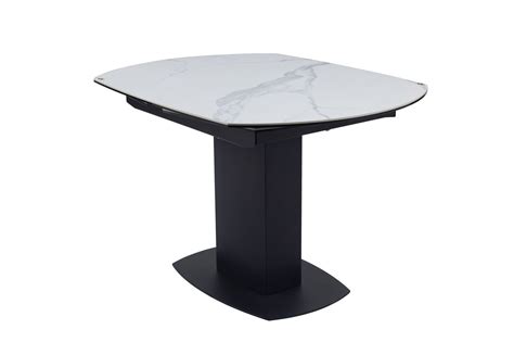 The majority of glass dining tables are modern, and you'll be surprised by the innovative models and styles. Swivel extending white ceramic glass dining table & 6 chairs