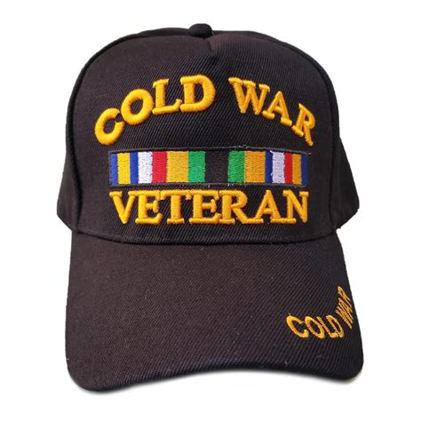 Us Military Hat Cold War Veteran Black Adjustable Cap