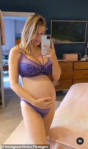 Pregnant Ashley James Displays Her Week Baby Bump In Lavender Lingerie