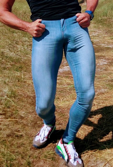 Bulges Musclemen Lycra And C Thru Tight Pants In Super Skinny Jeans Babes Jeans