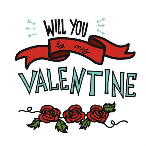 Cute Will You Be My Valentine Drawing Illustrations Royalty Free